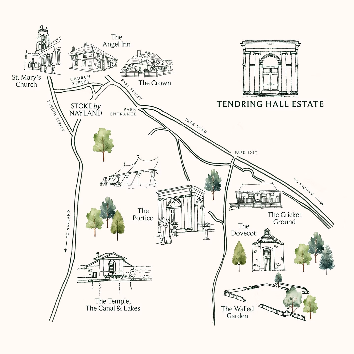 Tendring Hall Estate Map